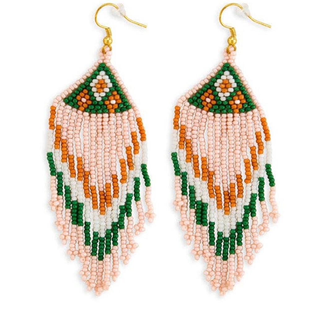 Glazzy Glass Bead Drop Earrings